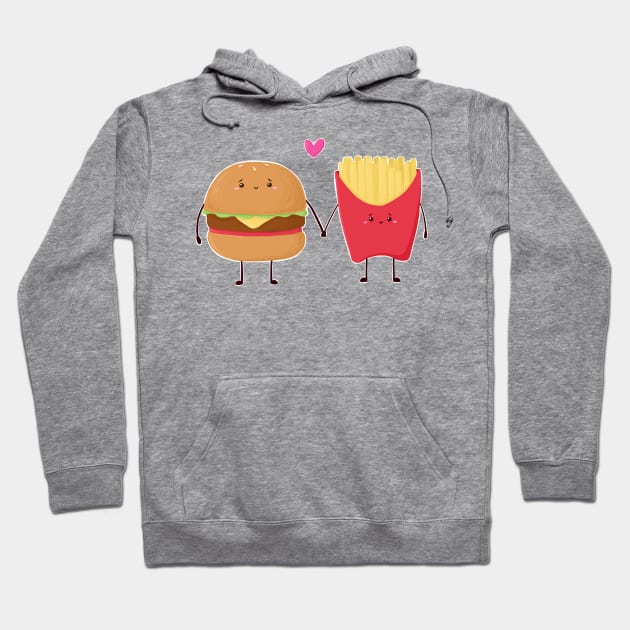 Burger and Fries love Hoodie by Jennisney